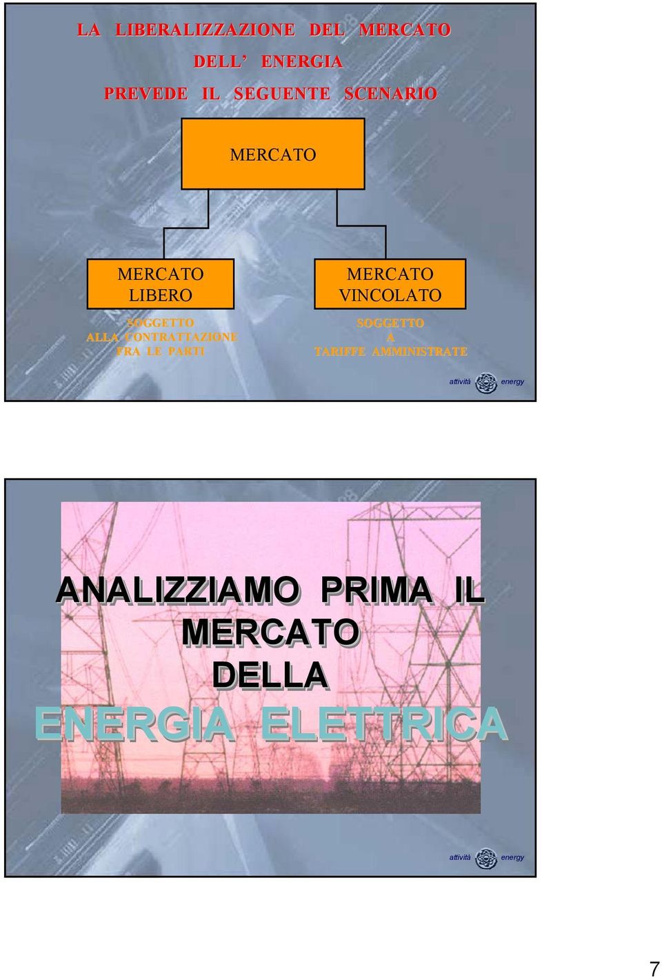 CONTRATTAZIONE FRA LE PARTI MERCATO VINCOLATO SOGGETTO A