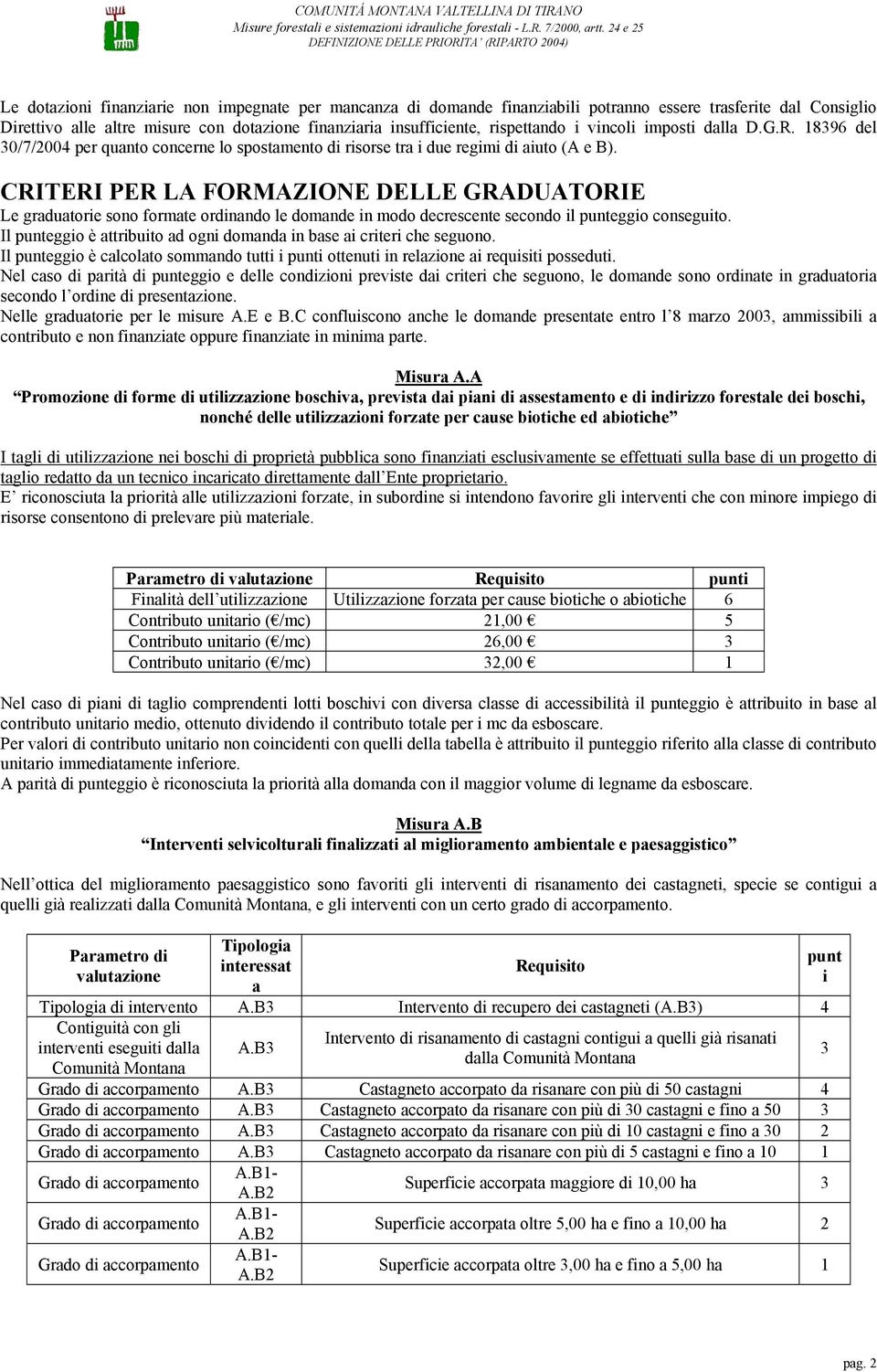 CRITERI PER LA FORMAZIONE DELLE GRADUATORIE Le graduatorie sono formate ordinando le domande in modo decrescente secondo il punteggio conseguito.