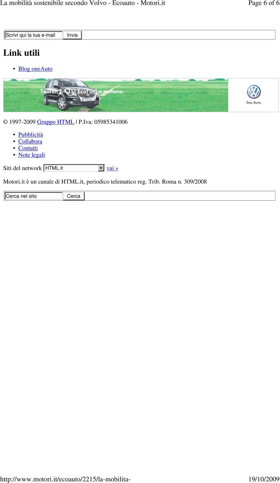 Blog oneauto 1997-2009 Gruppo HTML P.