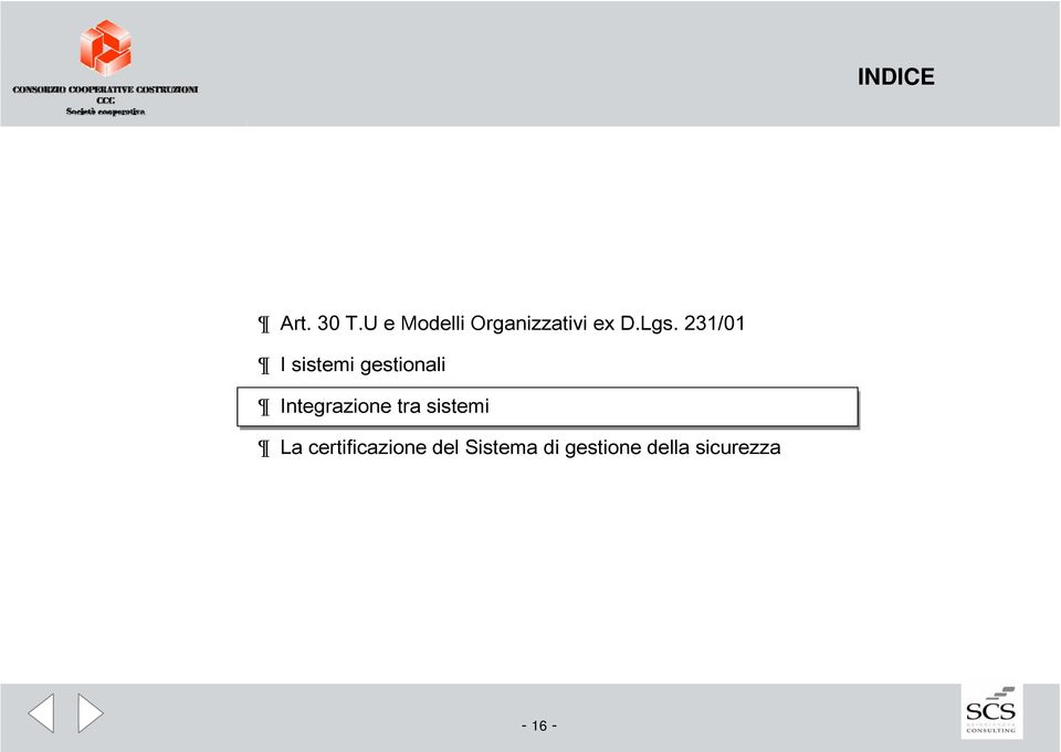 231/01 I sistmi gstionali Intgrazion