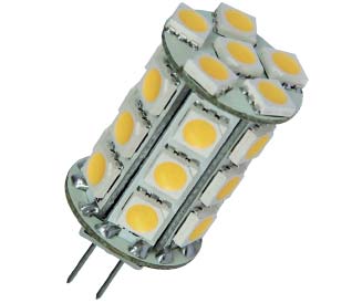 LAMPADE A DIODI LED LAMPADA A CILINDRO Ø 19 mm - Base G4 10 30Vcc / 10 18Vca 50/60Hz 24 x Diodi LED SMD5050 Epistar 70 360 orizzontale / 120 verticale >40000 ore -20 C ~ +40 C Circuito stampato in