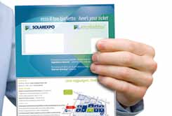 visitatori professionali attesi acquista online il tuo biglietto di ingresso a Solarexpo e Greenbuilding vai su www.solarexpo.