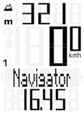 Impostazione navigatore La seconda cifra a sinistra lampeggia. Modificare questa cifra con il pulsante BIKE oppure con il pulsante ALTI. Confermare l'immissione con il pulsante SET.