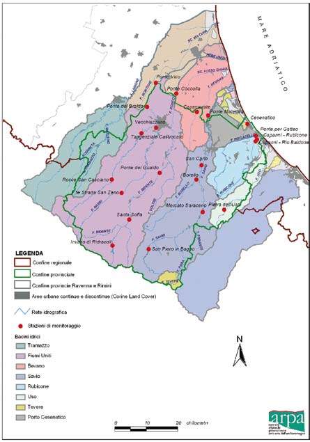 Tra i corpi idrici superficiali significativi è compreso anche l invaso artificiale di Ridracoli, con una stazione di tipo AS, il cui monitoraggio