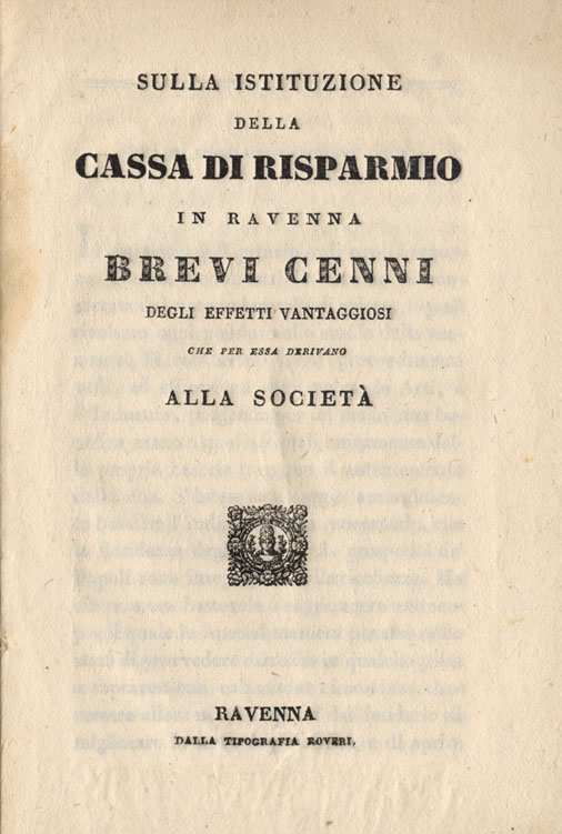 1- ARCHIVIO DELLA CASSA DI RISPARMIO DI RAVENNA 1.