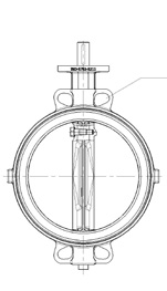 Figura 14 wafer DN 40-300 Figura 15 wafer DN 350-1000 Figura 16 lug DN 40-300 Figura 17 lug DN 350-1000 Facce parallele Facce parallele Fori di posizionamento flangia Fori di posizionamento flangia