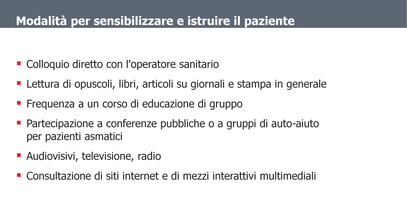 Nel primo colloquio il paziente necessita di informazioni sulla diagnosi, di semplici nozioni sul tipo di trattamento disponibile e sulla ragione fondamentale per cui è assolutamente raccomandato un