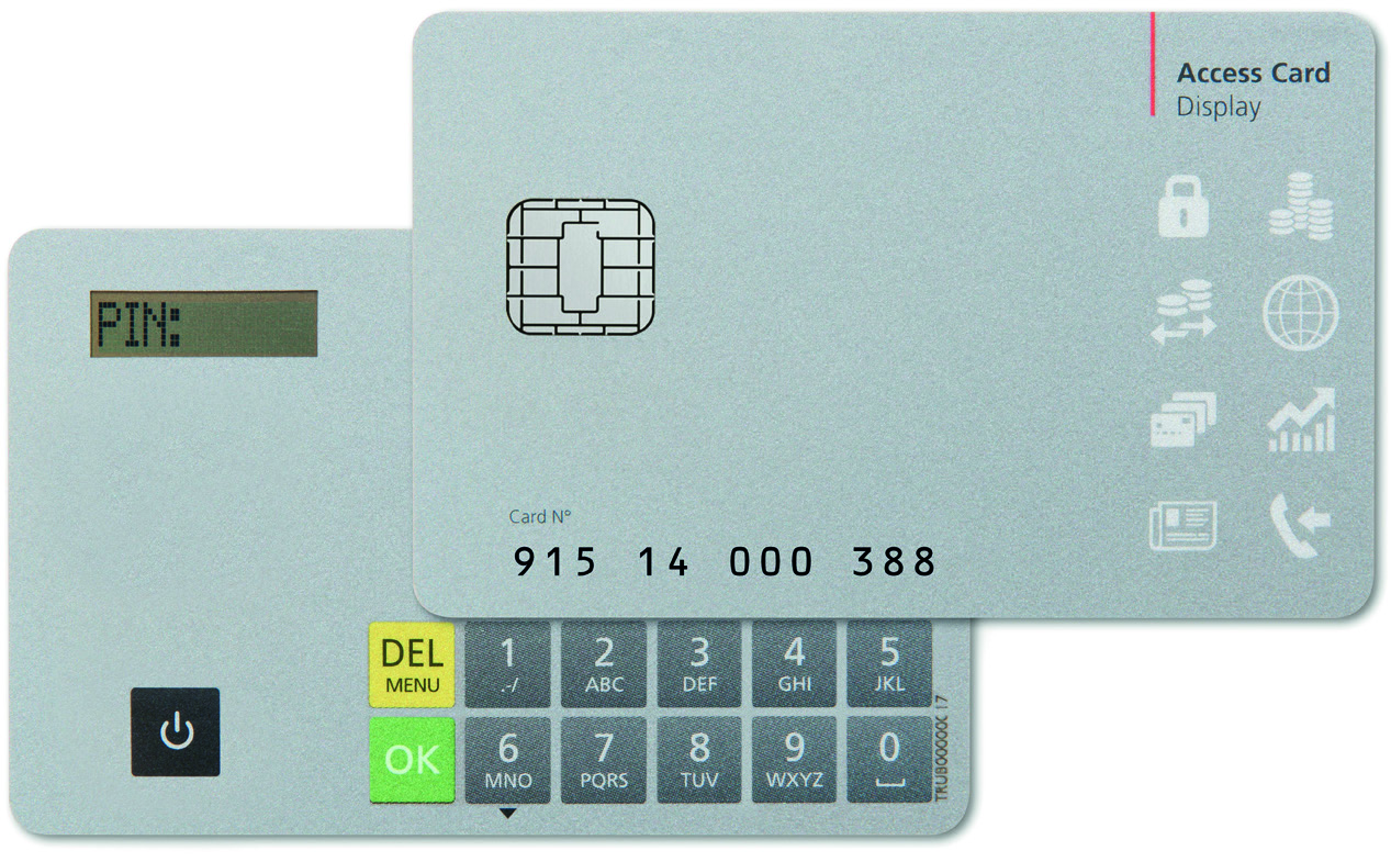 a b Come funziona Access Card Display l accesso sicuro a UBS Online Services in viaggio ubs.