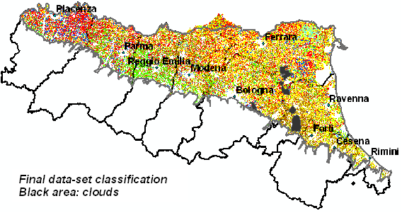 satellite raggruppate in macro-classi e fornire l input per il calcolo dei bilanci idrici con il