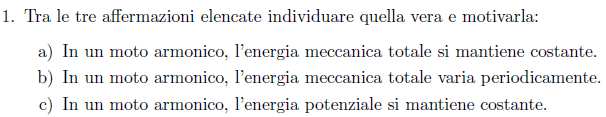 Gianluca Pagnoni 43 Esame 0//008 360 3 0 0 3 4 3 0 α α α α π α s T La forza di richiamo è una forza conservativa: questo significa che un corpo che è soggetto solo