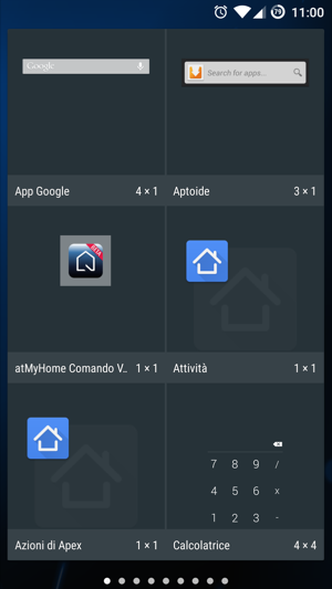 2.3.1 Installazione del widget atmyhome Comando Vocale La procedura di installazione del widget atmyhome Comando Vocale è quella standard di ogni widget per Android.