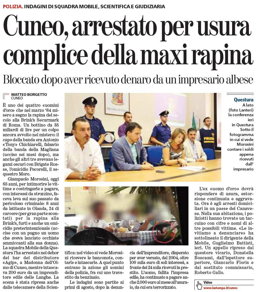 14/08/2013 Cuneo, arrestato per usura