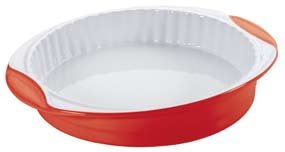 39 9066 Pirofila quiche in ceramica bianca e rossa cm 24x4 Tarte ceramic baking dish - white and red 9 1/2 x 1 1/2 9067 Pirofila souffle in ceramica bianca e rossa cm13,5x13x5,5