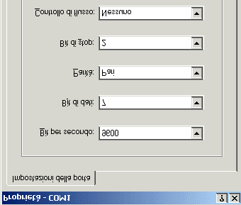 L Hyper Terminal di Windows Cliccare su OK e selezionare COM1 alla voce connetti.