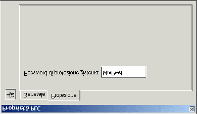 Protezione dei programmi CX-Programmer permette di proteggere i programmi con una password: Per definire la password, cliccare con il tasto destro del mouse sull icona del PLC