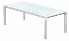 Cod. 550161 Cannes tavolo rettangolare fisso 220 x 100 x 75 bianco c/vetro neutro Cod.