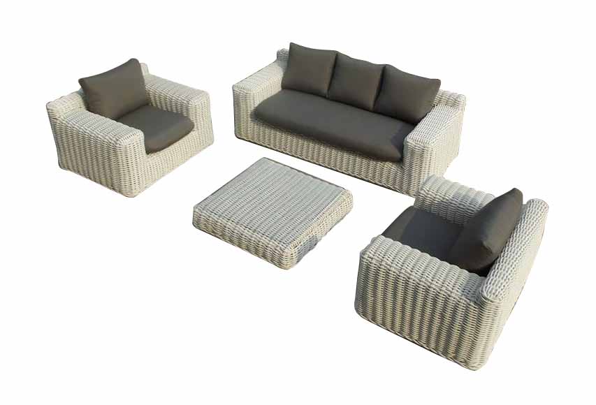 intrecciato Cod. 565056 Croco divano 3 posti c/cuscino taupe seduta e schienale tortora in polyestere 220 x 97 x 72 bianco Cod.