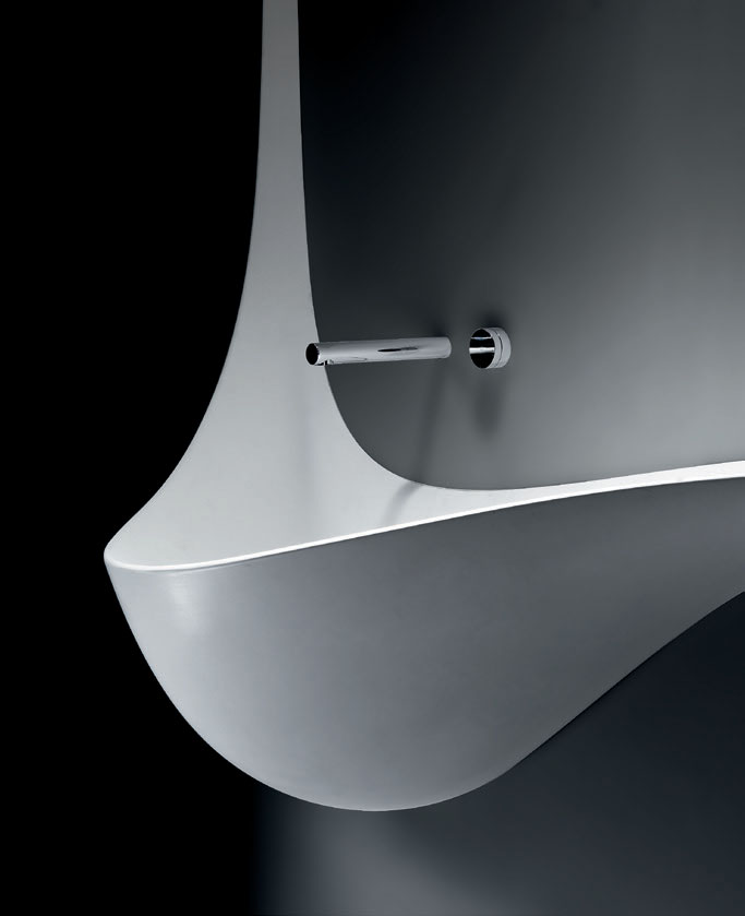 LAVABI / WASHBASINS LAVABI / WASHBASINS 390 WING LAVABO IN CRISTALPLANT BIOBASED CRISTALPLANT BIOBASED WASHBASIN Design Ludovico Lombardi per Falper 391 179 Art.