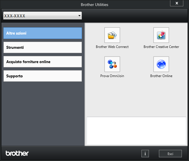 Accesso alle utilità Brother (Windows ) Brother Utilities è un programma per l'avvio delle applicazioni, che consente di accedere comodamente a tutte le applicazioni Brother installate sul computer.