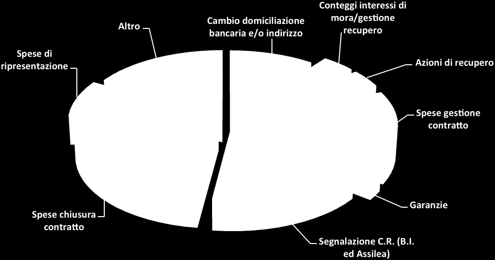 Nel grafico che segue sono rappresentate per macroaree le principali motivazioni