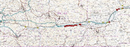La sezione 31(2004) individua una sezione posta a circa 300 m a monte dell immissione del Fiume Agri nell invaso del Pertusillo (Foto 24).