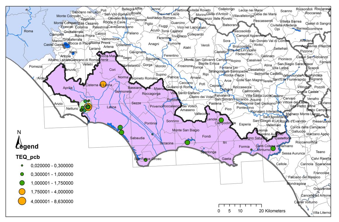 Risultati Mappa dei valori di TEQ per