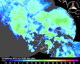 Fig. 4. Sequenza radar del 10 febbraio 2012 1.