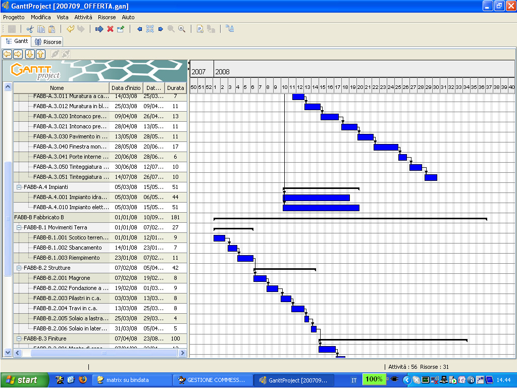 Integrazione diretta bidirezionale con Gantt Project Gestione noleggi: - Assegnazione mezzi e/o attrezzature - Generazione automatica rapportini costo noleggio - Messaggistica automatica di scadenze