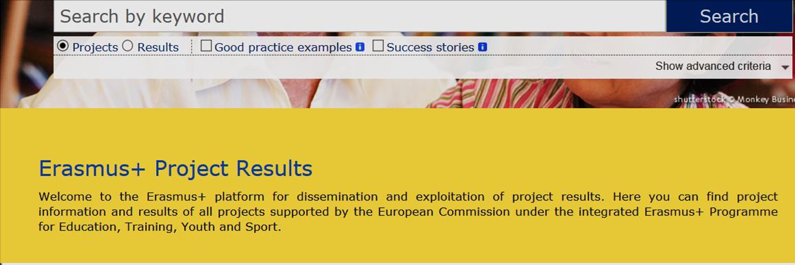 Erasmus+ Results Projects Platform http://ec.