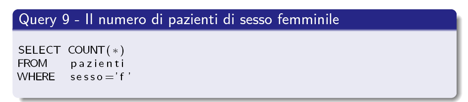 Query 5: utilizzo di funzioni Query 5 Eseguire la