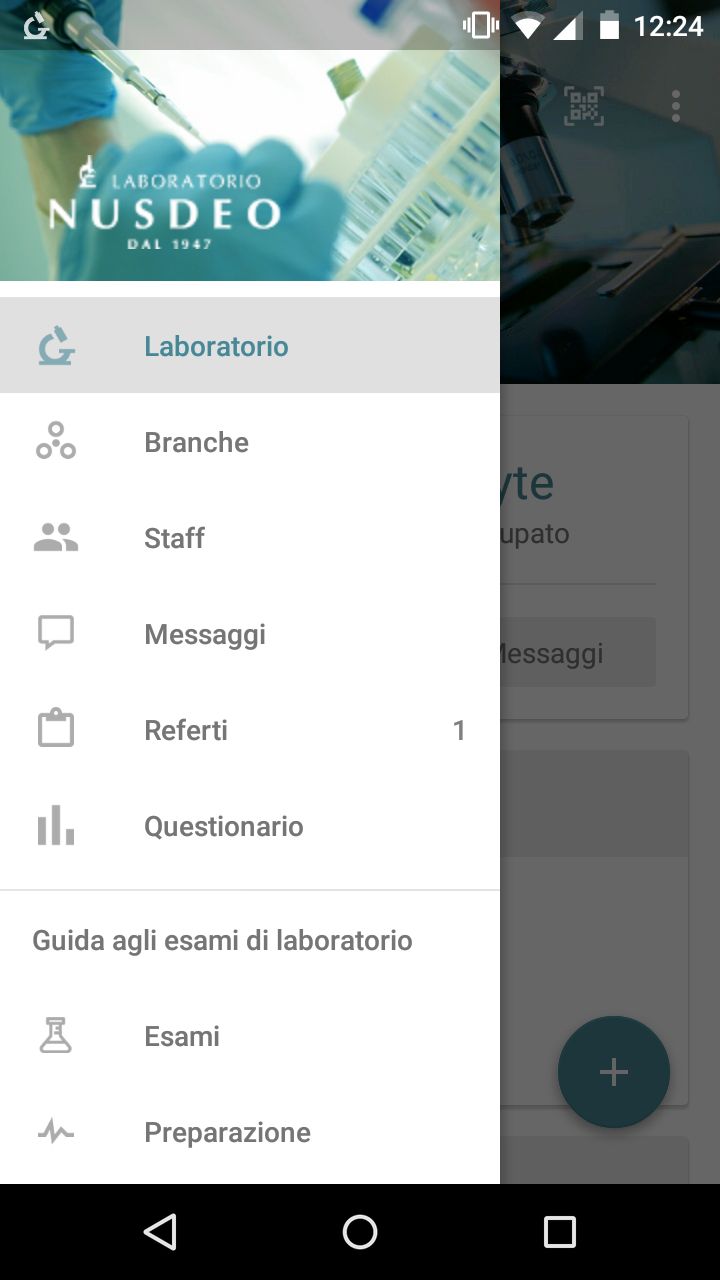 Visualizzazione dei referti Una volta effettuata la registrazione, l app conserverà le credenziali dell utente e segnalerà tramite una notifica la disponibilità di nuovi referti.