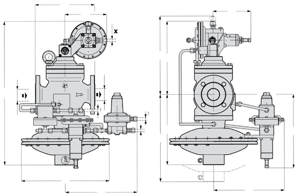 APERVAL + PM/182 S F E G A H DN DN B D L C N M Ingombri e dimensioni in mm Dimensione (mm) 25 50 65 80 100 Pollici 1" 2 2 1/2 3 4 S - Ansi 150/PN 16 183 254 276 298 352 A 282 313 341 346 429 B 269