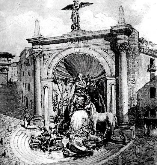 L IMPERO ROMANO E LA MONUMENTALITÀ DELLE FONTANE Figura 3 Fontana di Orfeo Alcuni interventi che noi abbiamo su Roma, passando poi velocemente perché non abbiamo più molto tempo, dal periodo