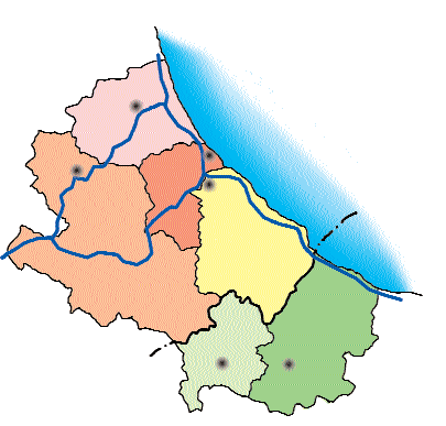 Abruzzo e Molise Ł la provincia di Chieti: nei suoi cinque comuni di maggior dimensione vive il 44% degli abitanti della provincia, analogamente a quanto accade nei tre grandi comuni della provincia