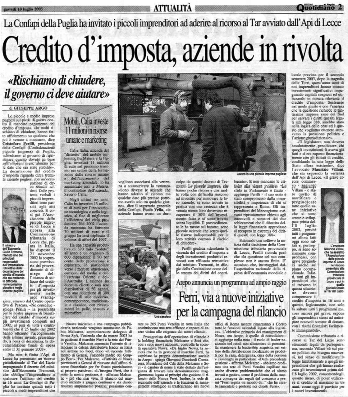 Ognuna delle pagine del quotidiano riporta notizie su un dato argomento: Politica interna Politica