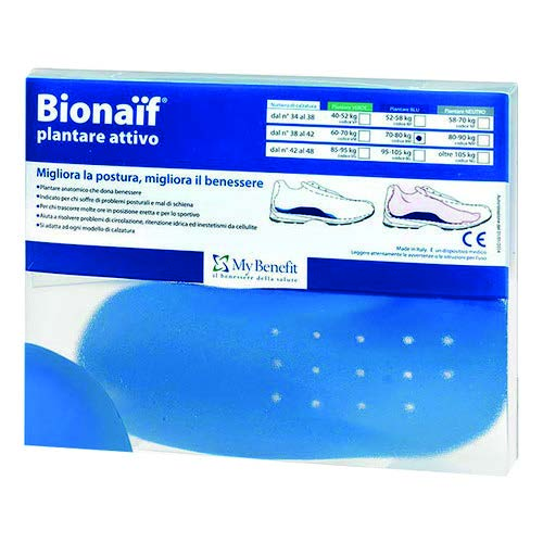 Plantare attivo Bionaif 918600204 GRATIS con 450 200 PUNTI + 21,00 L unico plantare al mondo realizzato in base al peso corporeo ed al numero della calzatura.