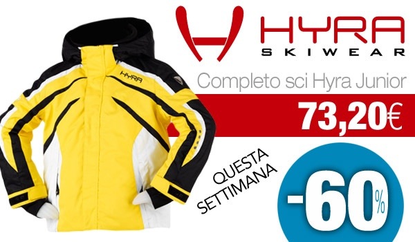 Hyra Skiwear questa settimana è una vera occasione per i più piccini!! Hyra è un marchio italiano specializzato nella produzione di capi di abbigliamento per lo sci.
