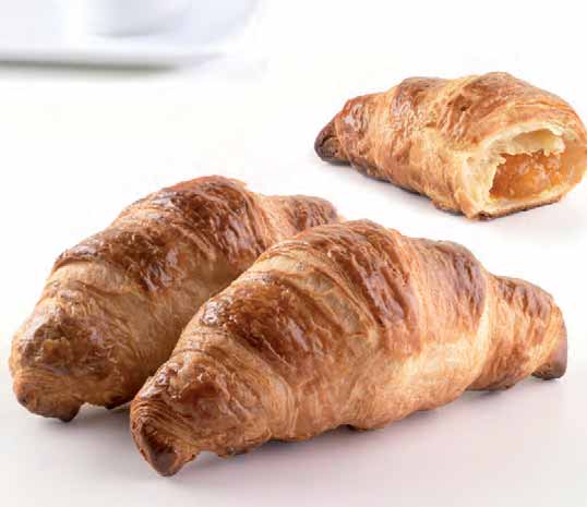 COLAZIONE PRELIEVITATI BURRO Vuoto cod. 0247 Plain butter (21,6%) croissant. 80 porzioni / portions x 67 g Albicocca cod.