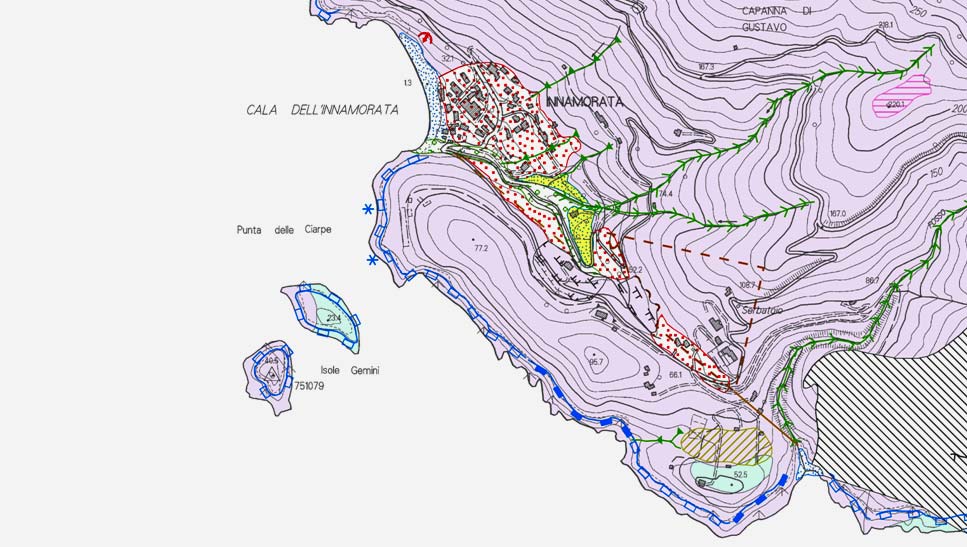 Contenuti della carta geomorfologica ufficiale Dati topografici Sono costituiti dalla base topografica I.