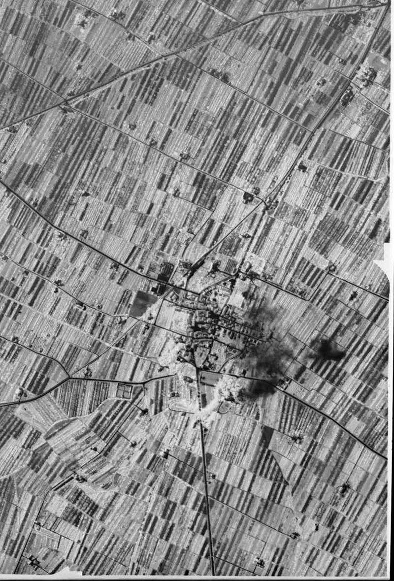 Figura 15: Volo RAF, Fotogramma del 1944, strisciata 20, n. 4008. Particolare sulla zona di Formigine.