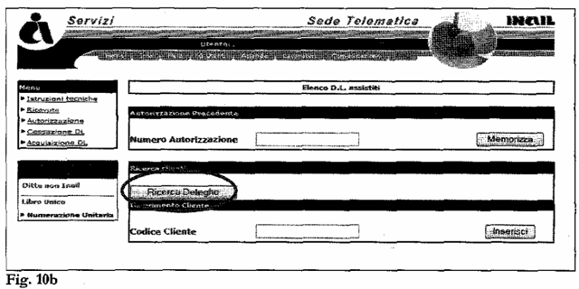 2.2.2 inserimento del clienti tramite la funzione "ricerca deleghe". Cliccando su "Ricerca Deleghe" (Fig.