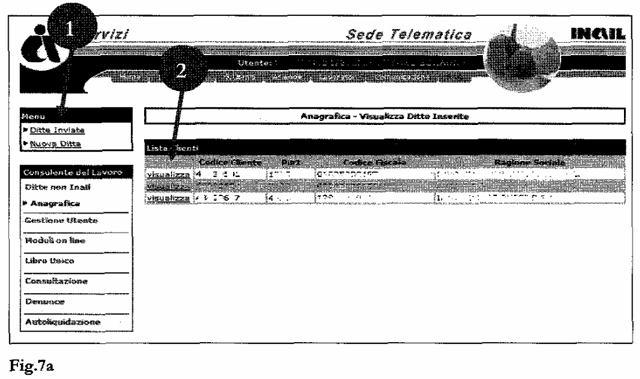 1.1.1 Funzione di Visualizzazione. Cliccando su "Ditte Inviate" (Fig. 7a - Punto 1) e poi su "visualizza" (Fig.