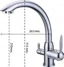 Componenti e Accessori per Impianti Trattamento Acqua Water Treatment Systems Equipment & Accessories Prodotti Rubinetti 3 vie e Accessori 3-way Faucet & Accessories CAR4103-SK Miscelatore a 3 vie