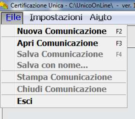 Una volta effettuata la Scelta del Profilo utente si può procedere alla compilazione di una nuova C.U. o all apertura di una C.U. precedentemente