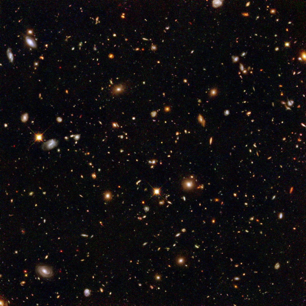 Un universo di galassie L universo contiene miliardi di galassie Hubble Deep Field Lunga esposizione su una parte di cielo apparentemente