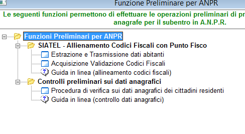 Funzioni preliminari per A.N.P.R.