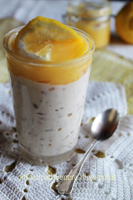 MOUSSE DI AVENA ALLA RICOTTA E LEMON CURD per 2-3 porzioni 50 gr di avena decorticata Melandri Gaudenzio 70 gr di zucchero semolato 500 gr di latte