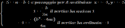 Esercizio 2: a. Determinare a,b,c, in modo che la parabola passi per il punto A e abbia vertice in. b.