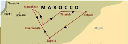 Nel pomeriggio proseguimento per Marrakech attraverso il passo del Tizi n Tichka a 2160 metri d altitudine nella catena dell Alto Atlantico. Arrivo a Marrakech, cena e pernottamento.