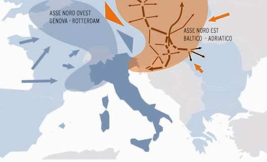 Esportazioni del (e dal) Nordest e infrastrutture europee Centralità asiatica, spostamento ad est del baricentro europeo e consapevolezza europea del ruolo del Nordest La centralità del Nordest